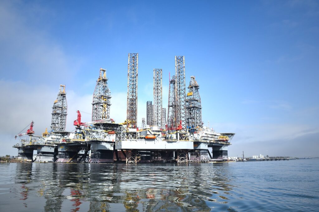 Image of an oil rig showing the source of diesel fuel supply
